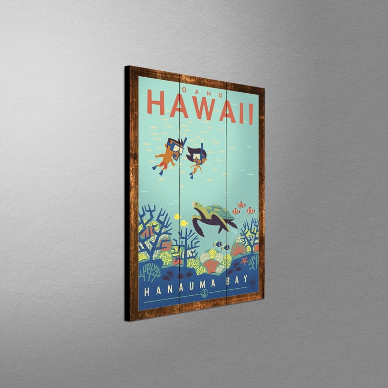 Hanauma Bay Oahu Hawaii Giclee Art Print Poster from Travel Artwork by Travel Artist Benjamin W. Burch image 10