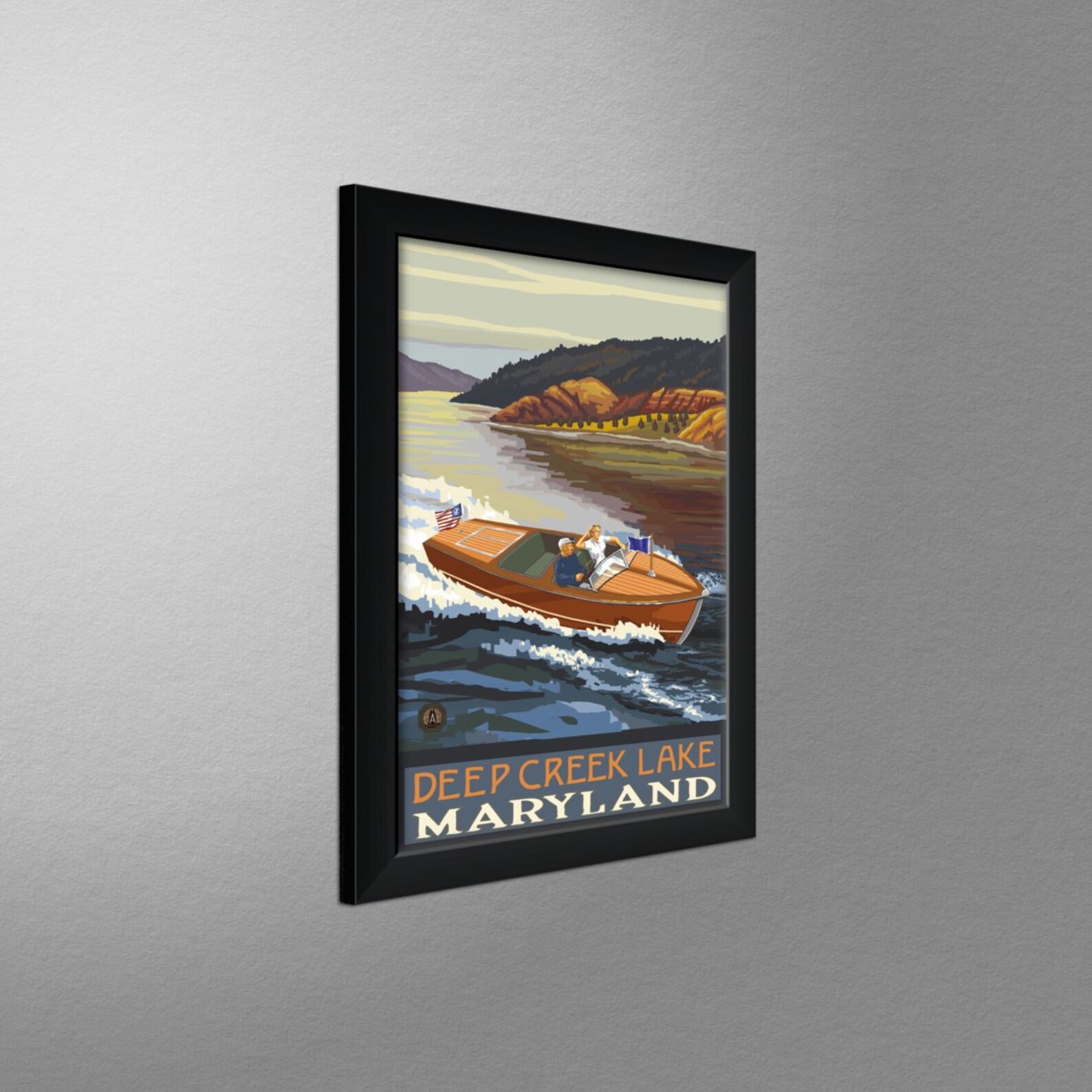 Deep Creek Lake Maryland Woodie Boat Lake Giclee Art Print Etsy