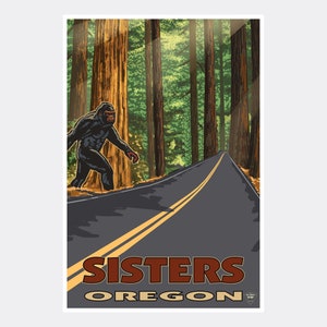 Sisters Oregon Giclee Art Print Poster from Travel Artwork by Artist Paul A. Lanquist