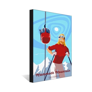 Mammoth Mountain California Retro Ski Bunny Canvas, Pillow, Blanket from Illustration by Illustrator Sassan Filsoof
