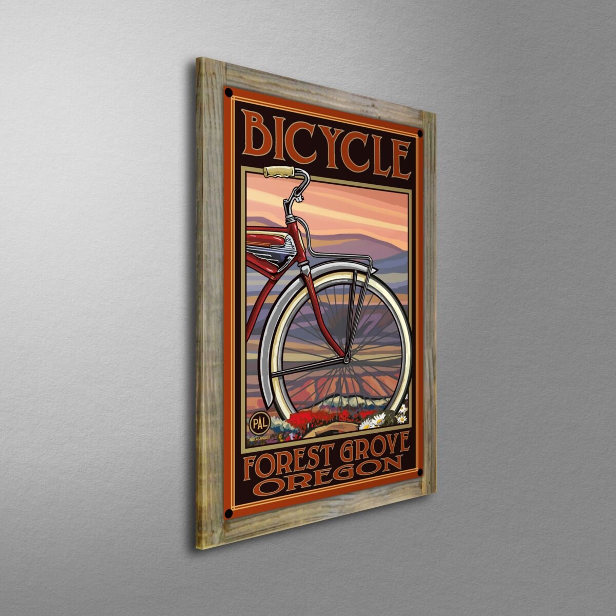 バーゲンで Giclee Bike Half Old Oregon Grove Forest Art Poster Print 絵画