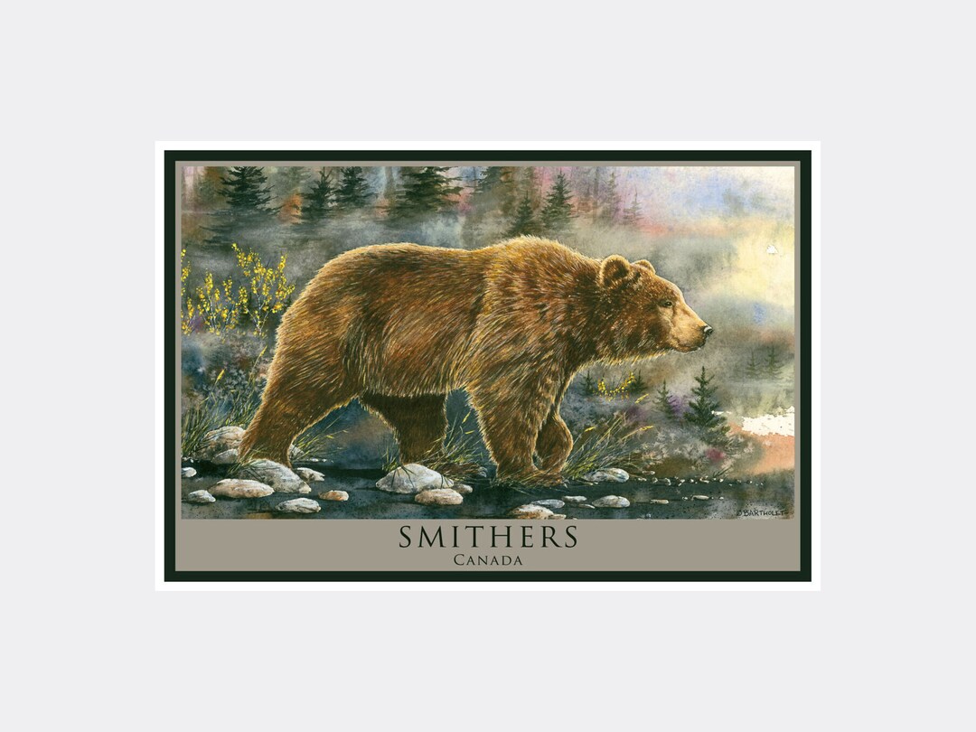 Glacier Grizzly Smithers Canada Giclee Art Print Poster From Etsy Canada