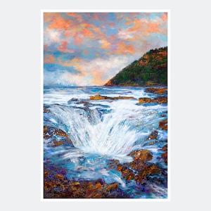 Thors Well (Yachats, Oregon) Giclee Art Print Poster from Artwork by Artist Lisa Sofia Robinson