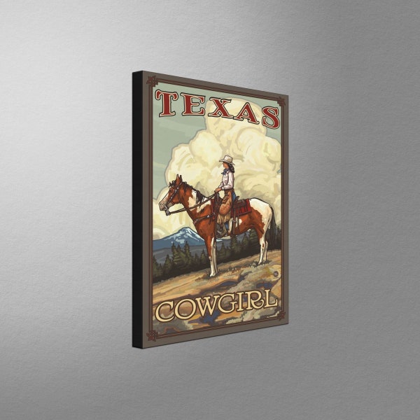 Texas Summer Cowgirl Canvas, Pillow, Blanket from Travel Artwork by Artist Paul A. Lanquist