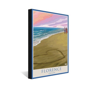 Florence Oregon Love On Coast Stretch Canvas, Pillow, Blanket by Artist Joanne Kollman