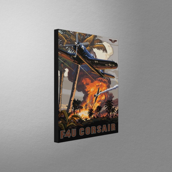 F4U Corsair Stretch Canvas, Pillow, Blanket from Travel Artwork by Artist Paul A. Lanquist