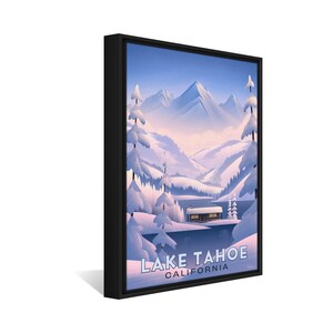 Lake Tahoe California Frozen Cabin Canvas, Pillow, Blanket by Illustrator Brian Edward Miller image 2