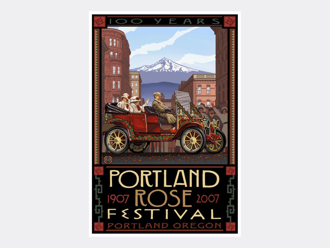 Portland Rose Festival Art Print: Vintage Travel Poster by Paul A