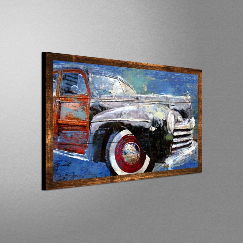 Woodie Giclee Art Print Poster from Original Artwork by Artist Lisa Sofia Robinson Classic Wagon