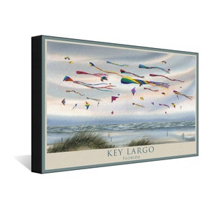 Key Largo Florida Flying Kites Stretch Canvas, Pillow, Blanket by Artist Dave Bartholet