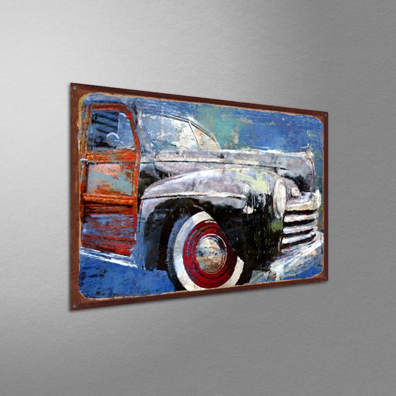 Woodie Giclee Art Print Poster from Original Artwork by Artist Lisa Sofia Robinson Classic Wagon