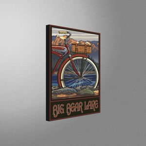 Big Bear Lake California Fat Tire Bike Stretch Canvas, Pillow, Blanket from Travel Artwork by Artist Paul A. Lanquist
