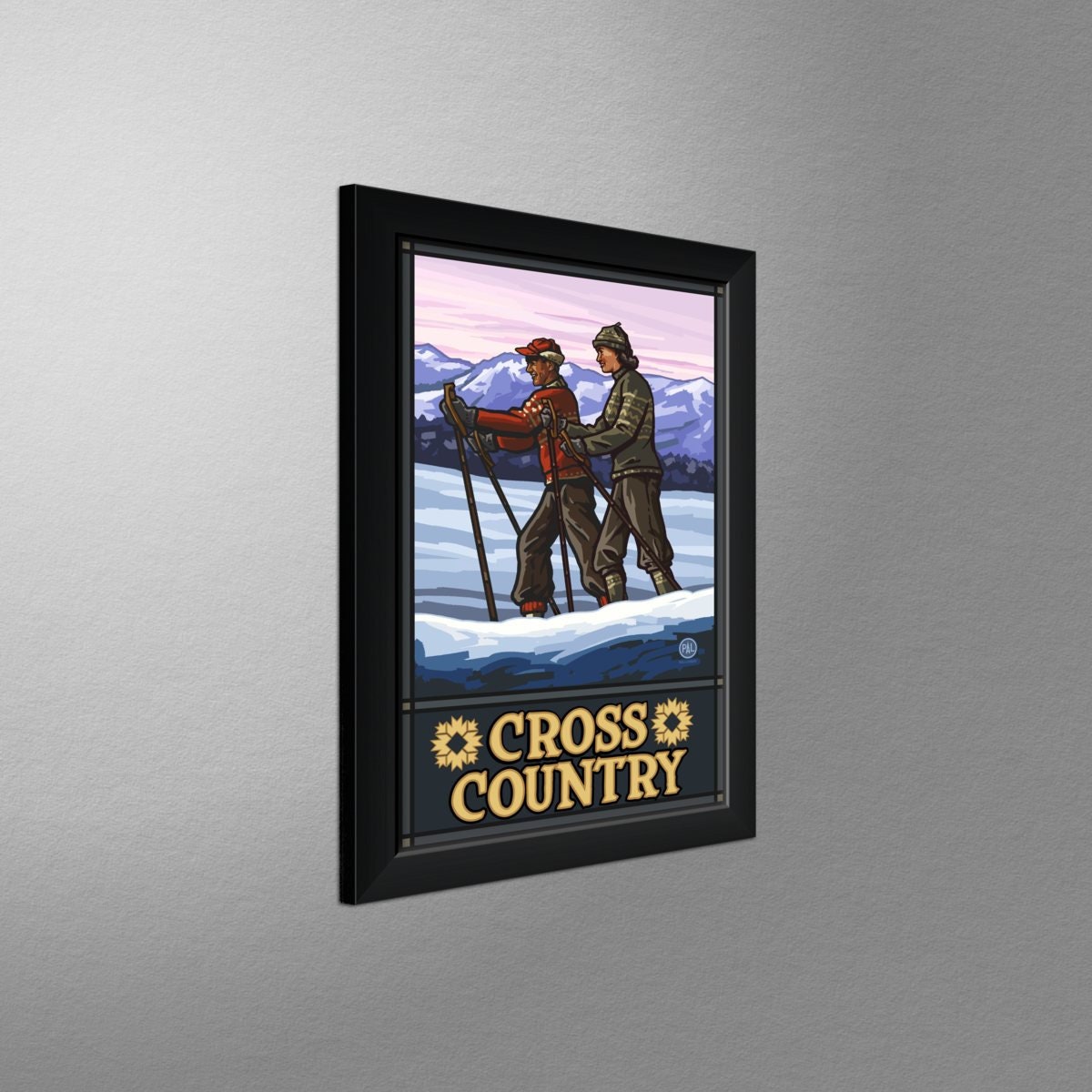 Cross Country Cross Country Skiers Giclee Art Print Poster Etsy