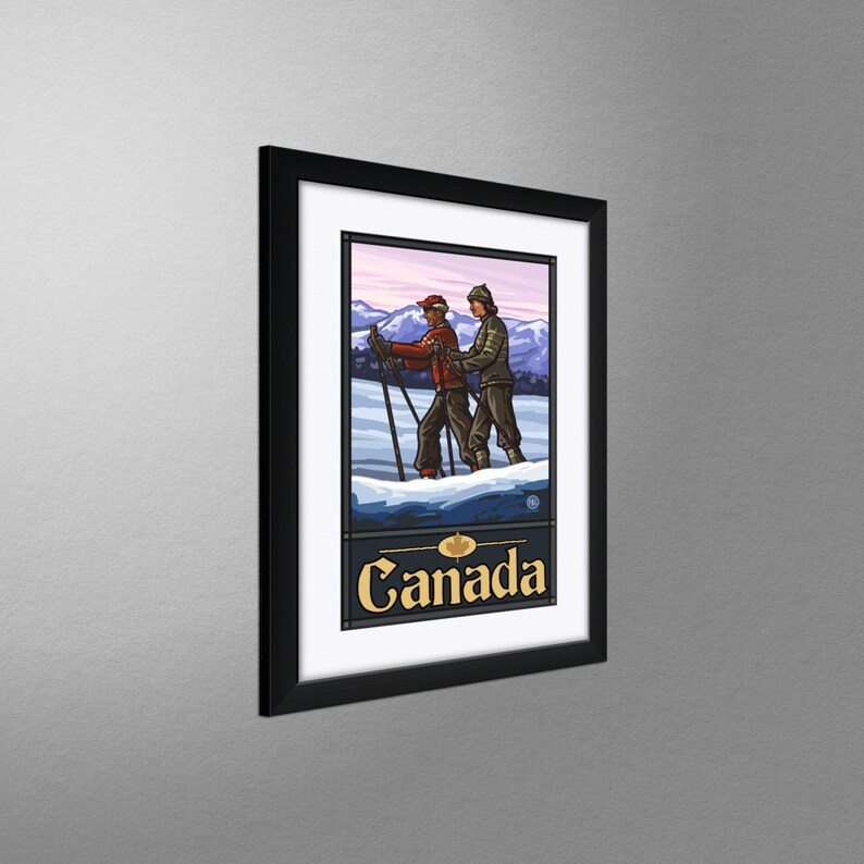 Canada Cross Country Skiers Giclee Art Print Poster From Etsy