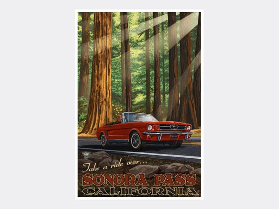 In Pass Artwork Artist Travel Print - Lanquist A. Sonora Paul from Mustang Redwoods Poster by California Art Schweiz Giclee Etsy