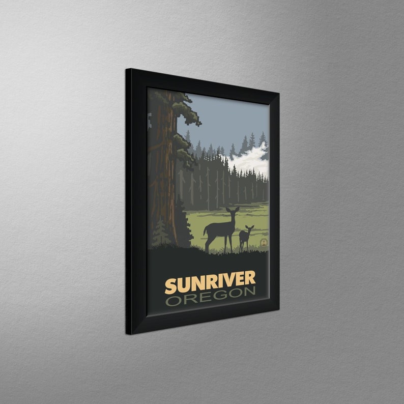 Sunriver Oregon Giclee Art Print Poster From Travel Artwork by Artist ...