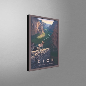 Zion Canyon Bighorn Sheep Zion National Park Canvas, Pillow, Blanket from Travel Artwork by Artist Paul Leighton