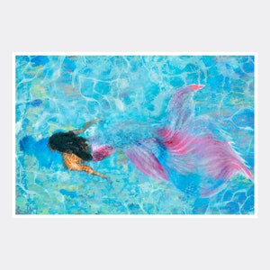 Mermaid Giclee Art Print Poster from Artwork by Artist Lisa Sofia Robinson