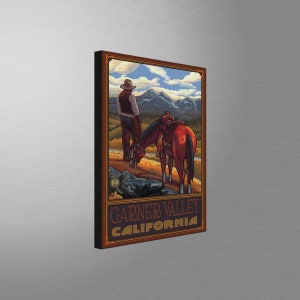 Garner Valley California Cowboy On Range Stretch Canvas, Pillow, Blanket from Travel Artwork by Artist Paul A. Lanquist