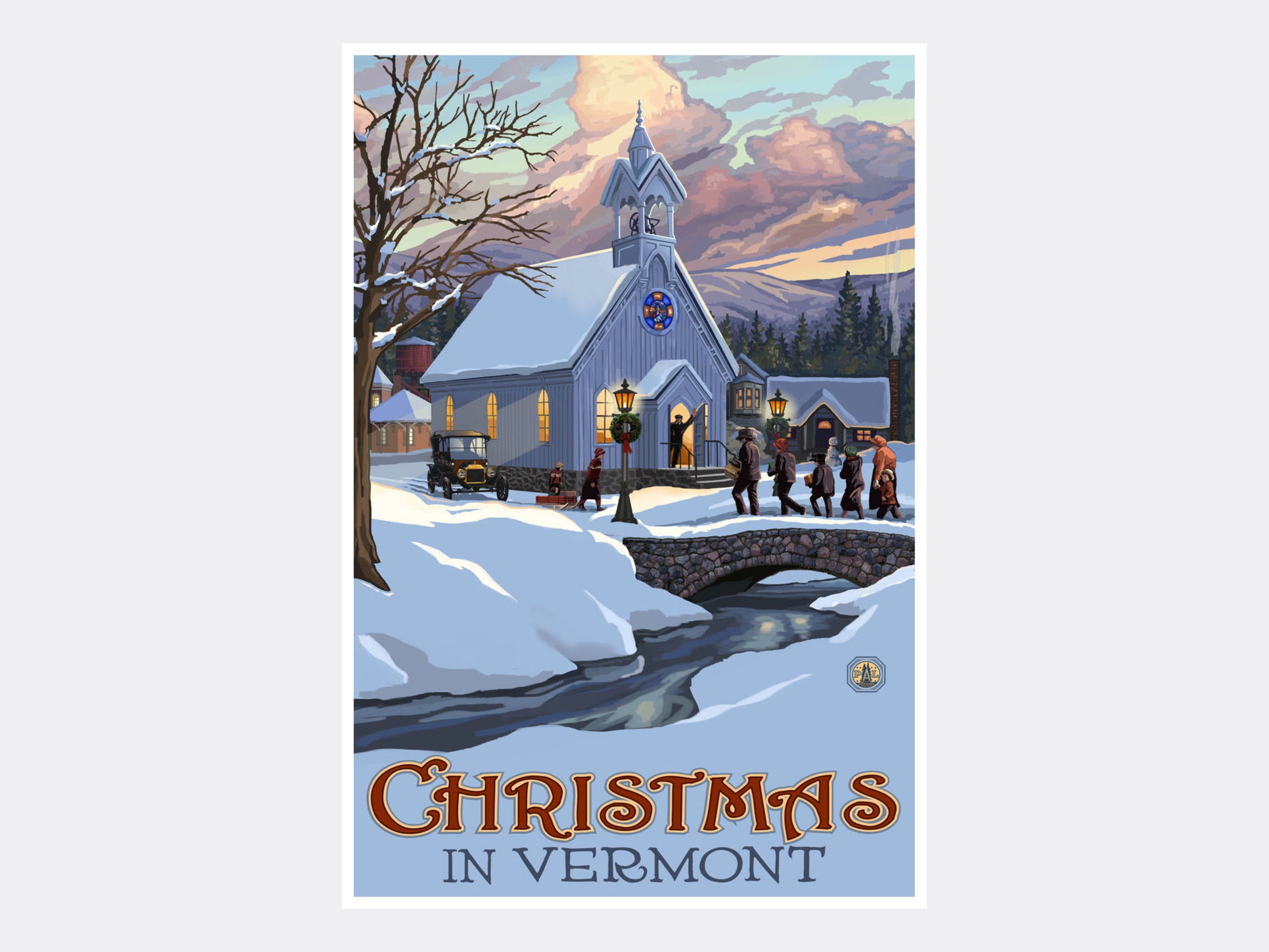 Christmas in Vermont New England Church Giclee Art Print - Etsy