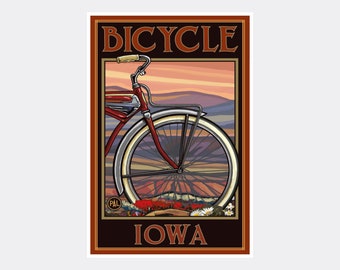 Bicycle Iowa Old Half Bike Giclee Art Print Poster From