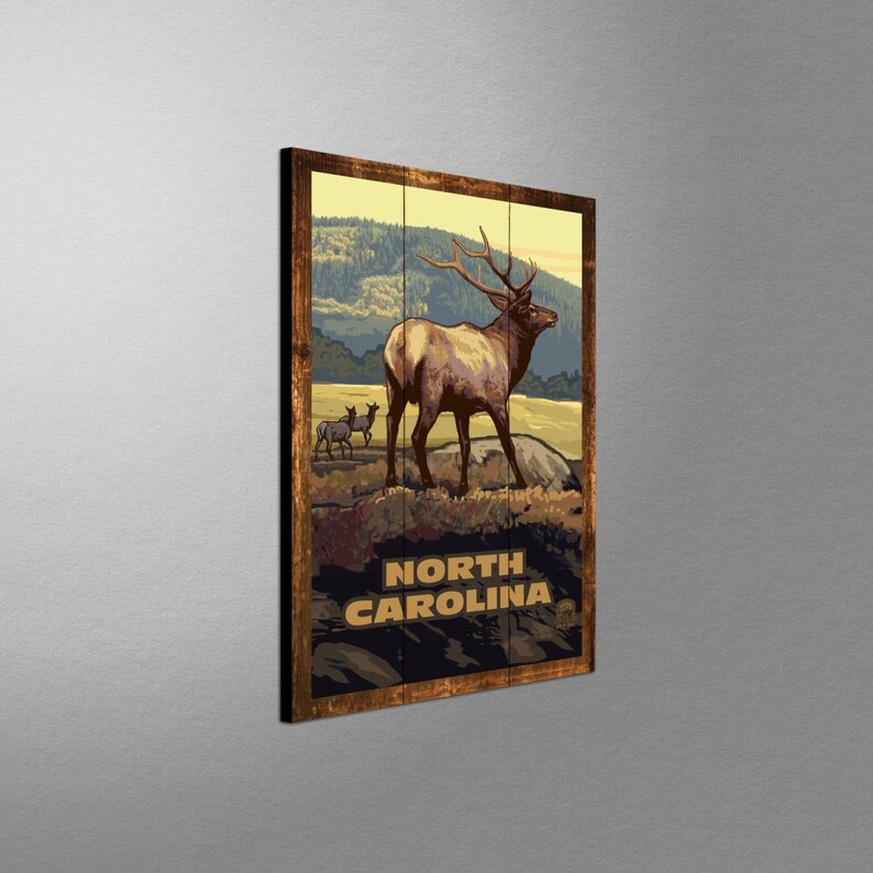 North Carolina Giclee Art Print Poster from Original Travel Etsy