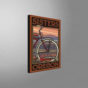 Sisters Oregon Old Half Bike Canvas, Pillow, Blanket from Travel Artwork by Artist Paul A. Lanquist