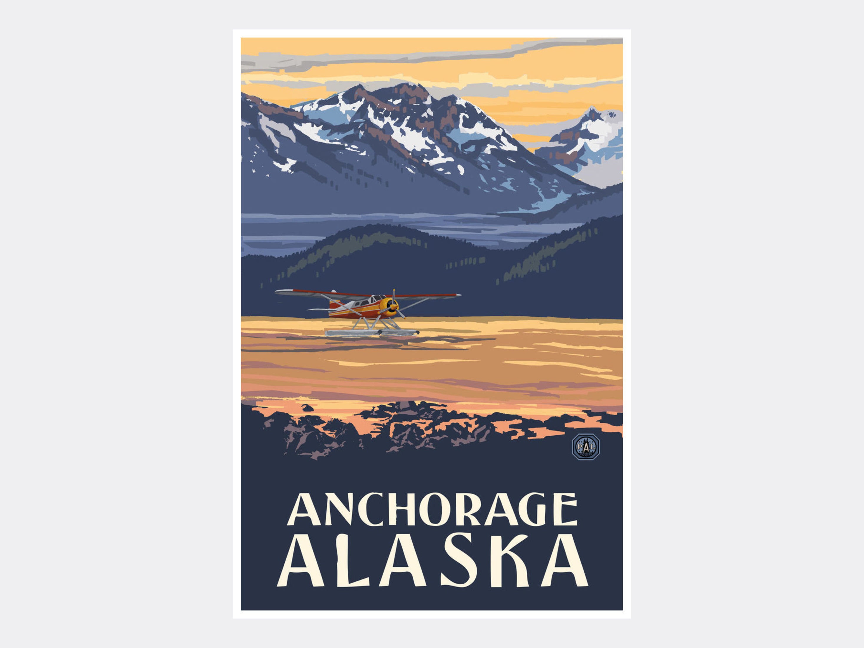Anchorage Alaska Plane Mountains Giclee Art Print Poster from | Etsy