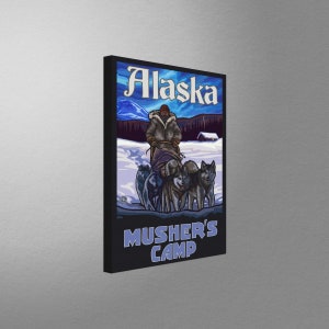 musher camp Alaska Canvas, Pillow, Blanket from Travel Artwork by Artist Paul A. Lanquist