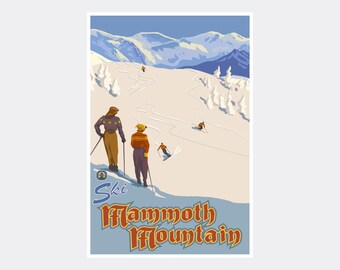 Ski Mammoth Mountain Art Print: Vintage Travel Poster by Paul A. Lanquist