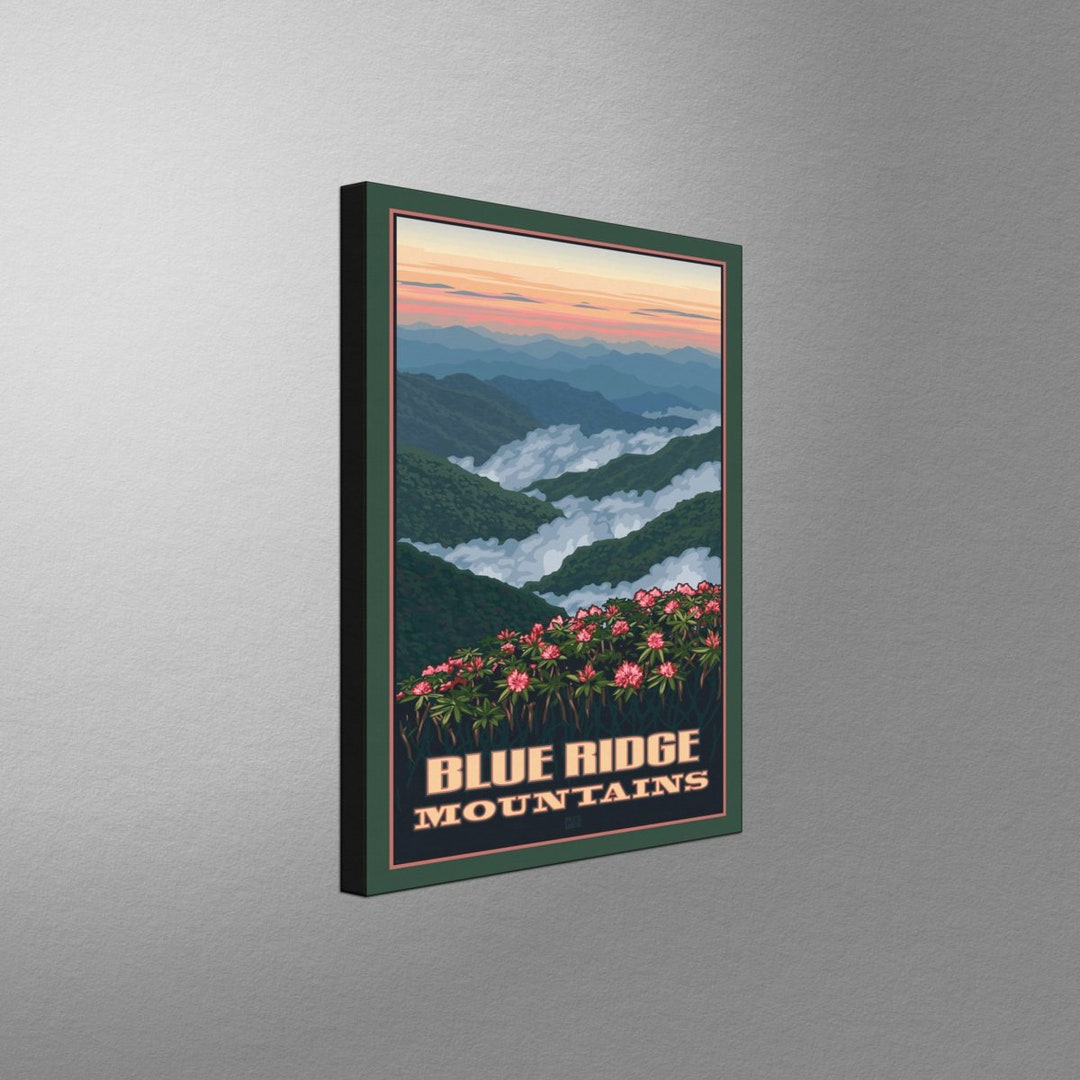 Blue Ridge Canvas Blue Ridge Mountains Art: Canvas Print, Throw Pillow, or Fleece Blanket ...