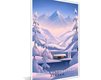 Denali National Park Art Print: Frozen Cabin, Alaska Landscape by Brian Edward Miller