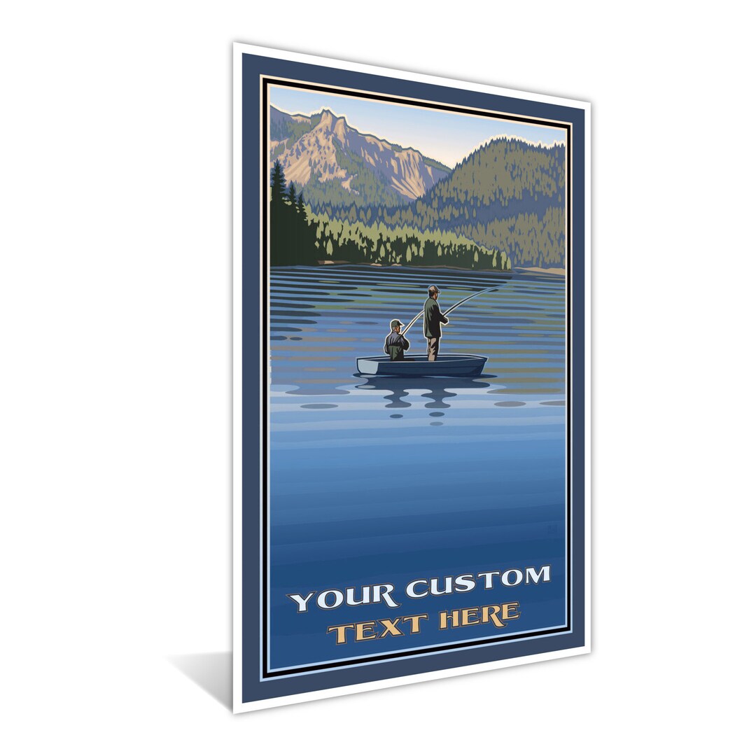 Custom & Personalized East Lake Fishing vertical Giclee Art Etsy