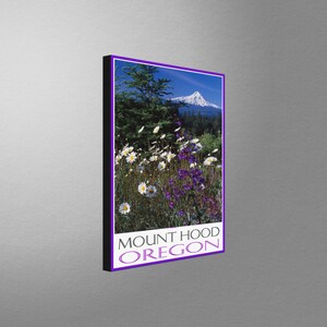 Mount Hood Oregon Wildflowers Stretch Canvas, Pillow, Blanket from Photograph by Artist Ike Leahy