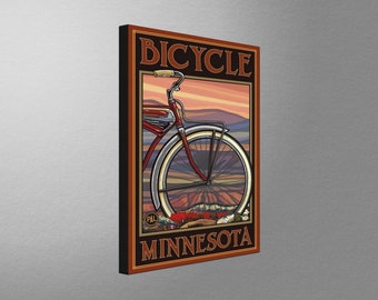 Bicycle Minnesota Old Half Bike Canvas, Pillow, Blanket from Travel Artwork by Artist Paul A. Lanquist