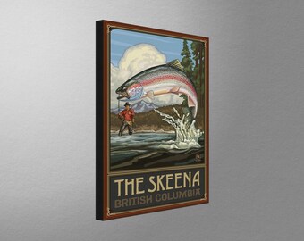 The Skeena River British Columbia Canada Salmon Giclee Art Print Poster from Original Watercolor by Artist Dave Bartholet