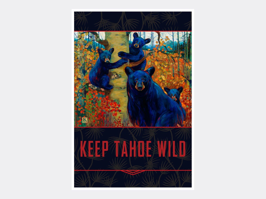 Keep Tahoe Wild Bear Family Tree Giclee Art Print Poster From Etsy  Australia