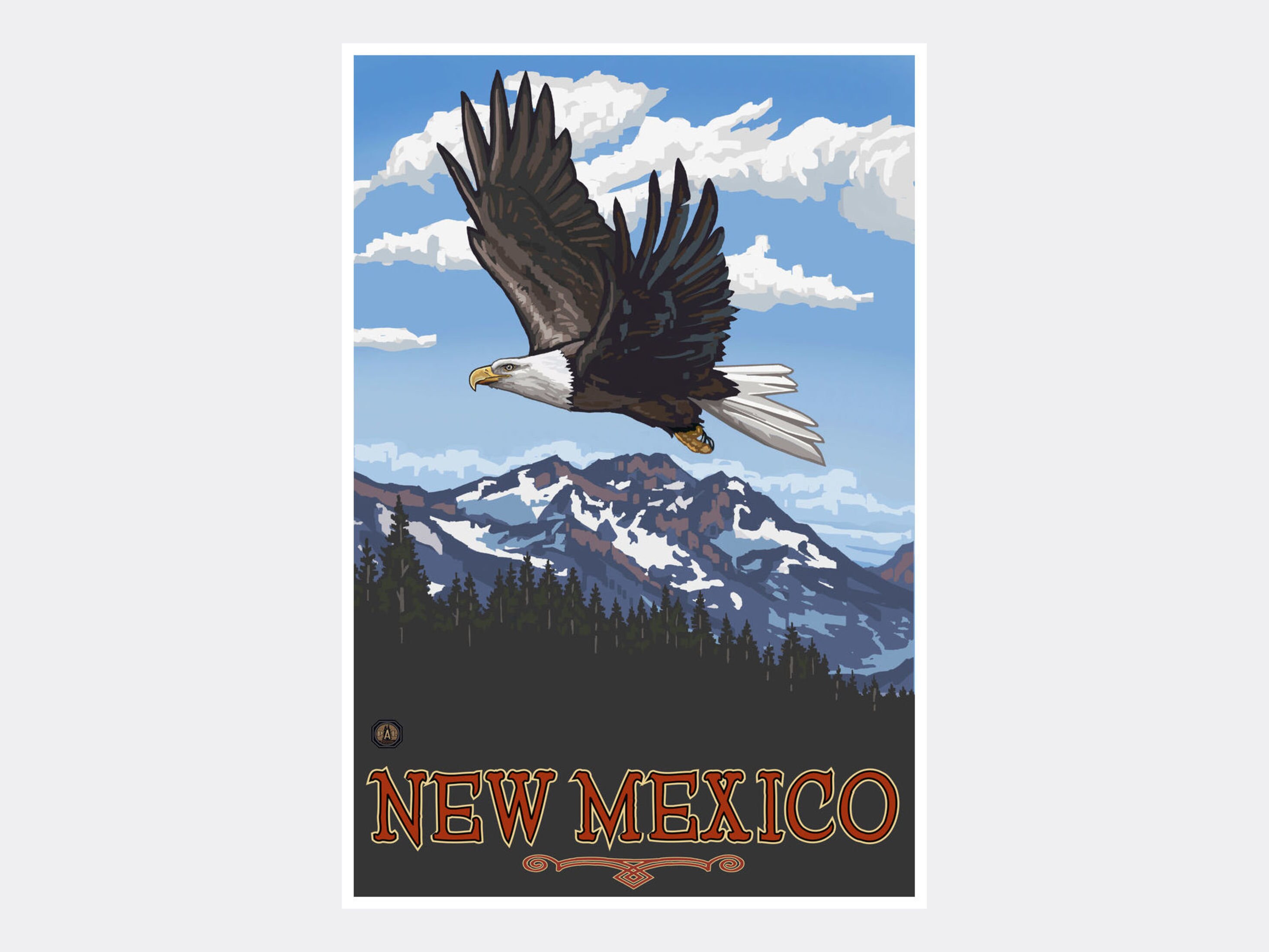 New Mexico Eagle Soaring Giclee Art Print Poster from Original Etsy