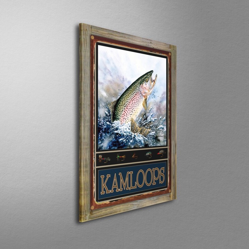 Kamloops Canada Rainbow Trout Giclee Art Print Poster from Original Watercolor by Artist Dave Bartholet