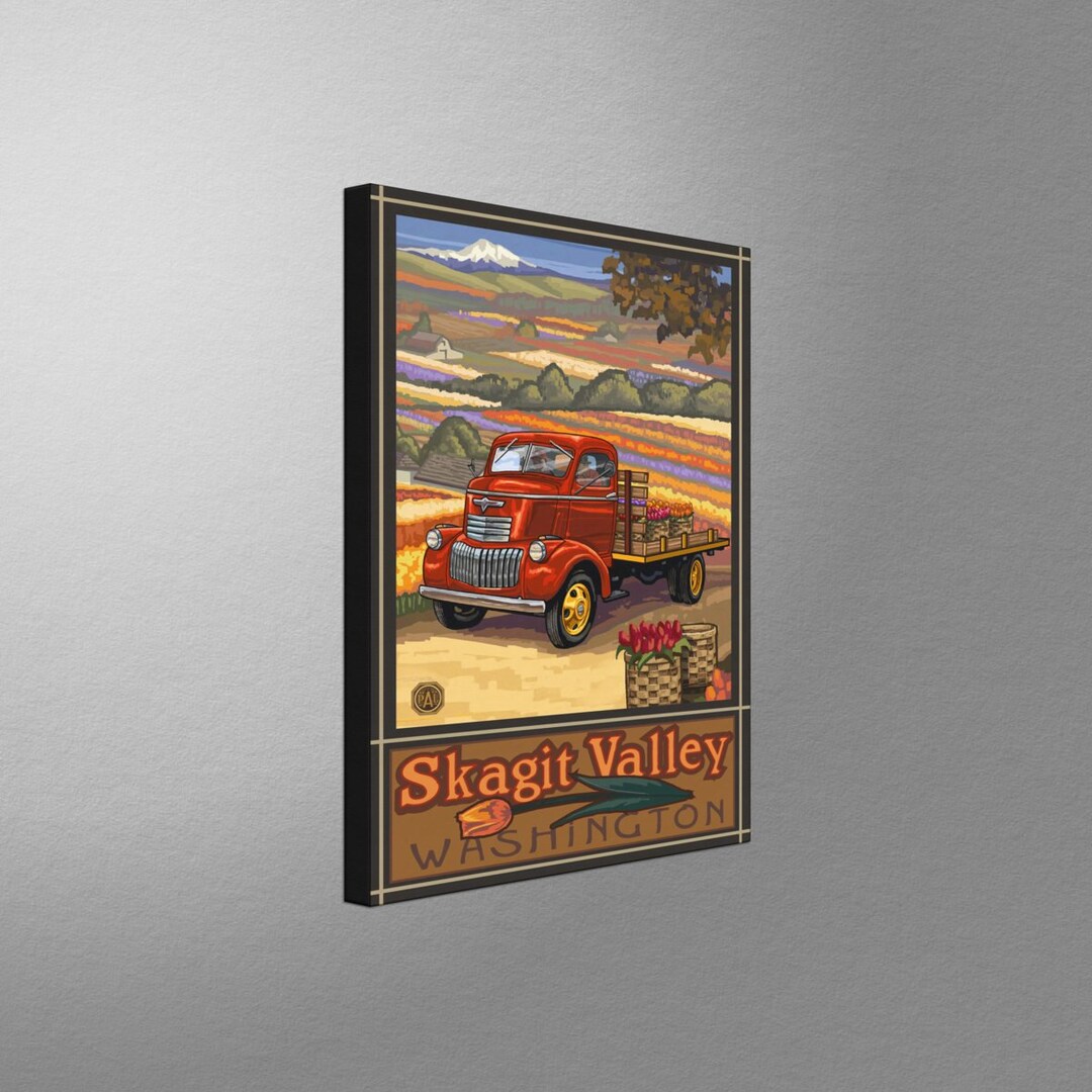 Skagit Valley Tulip Farm Art: Canvas Print, Throw Pillow, or Fleece ...