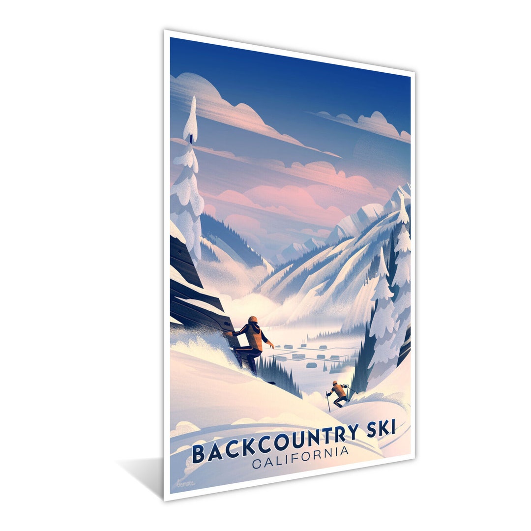 Backcountry Ski California Slopes Giclee Art Print Poster by ...
