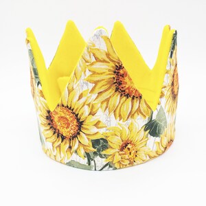 Sunflower Birthday/Sunflower Crown/ Birthday Crown/Fabric Crown/ Felt Crown/ Party Supplies/ Custom Crown/ Personalized Gift