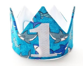 Shark Crown / Shark Birthday / Birthday Crown / Ocean theme Birthday / Party Crown/ Party Hat