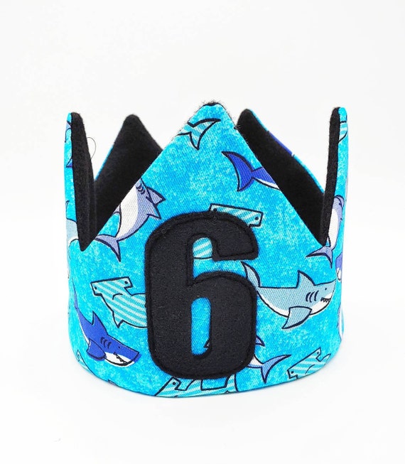 Shark Crown / Shark Birthday / Birthday Crown / Ocean theme Birthday / Party Crown/ Party Hat Il_570xn