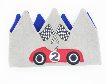 Vintage Race Car Birthday Crown | Retro Race Car |Two Fast Birthday | Race Car Crown | Child Toddler Crown | Birthday Crown | Custom Crown