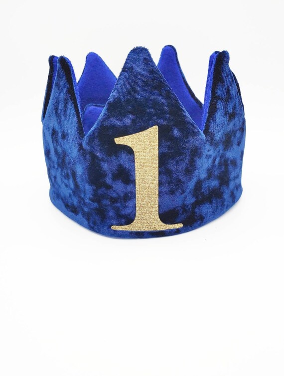 Birthday Crown/Boy Birthday Hat/Velvet Crown/ First Birthday Crown/ Personalized Crown/ Blue Birthday Crown/Party Supplies/ Custom Crown Il_570xn