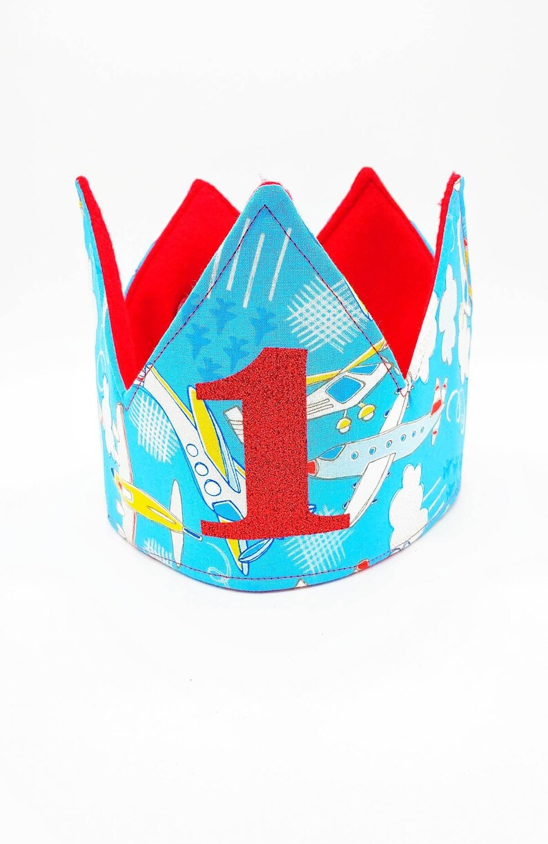 First Birthday Hat/Airplane Birthday Crown/ Onderful Birthday Party Hat/ Custom Crown/ Personalized Crown/Toddler Crown/ First Birthday Gift image 2