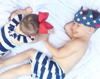 Patriotic Birthday Crown | 4th of July Stars and Stripes Hat