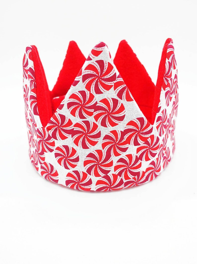 Candy Cane Birthday Crown/ December Birthday Hat/ Holiday Crown/ XMAS Party Hat/ Birthday Crown/ Dress Up Crown/ December Birthday Boy Girl image 3