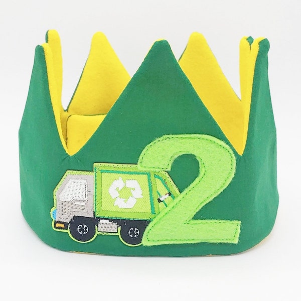 Trash Truck Crown | Garbage Truck Hat |Truck Recycle Party Hat |Truck Hat| Fabric Crown | Garbage Party Hat